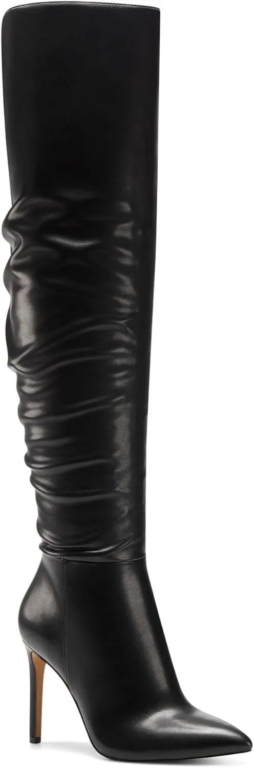 INC Womens Iyonna Faux Leather Over-The-Knee Boots Black 5.5 Medium (B,M)