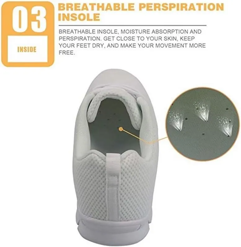 Jeiento Athletic Sneakers for Women＆Men Ethnic Style Mesh Running Shoes Workout Sneakers Lace-up Tennis Shoes Non Slip Gym Sports Shoes