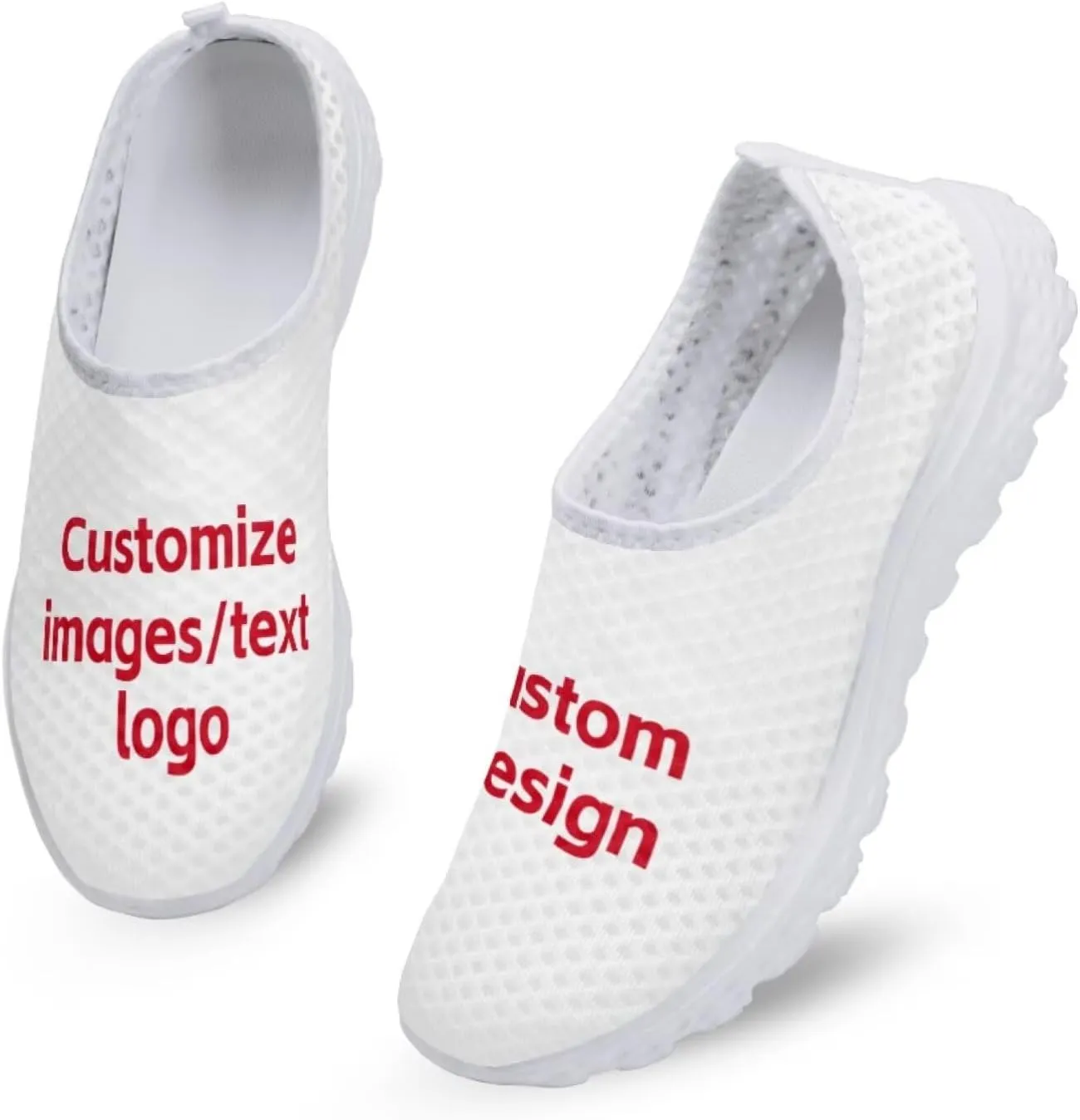 Jeiento Slip On Mesh Walking Shoes for Women Men Breathable Beach Water Shoes Flat Tennis Sneakers Jogging Casual Footwear