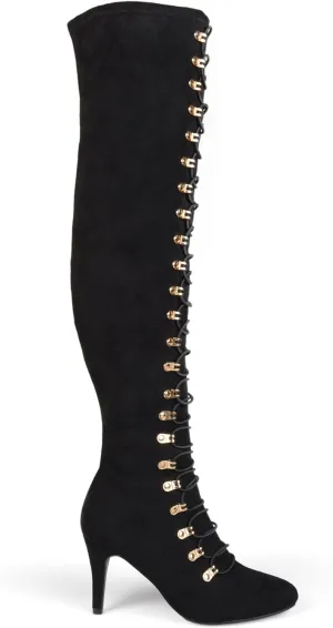Journee Collection Womens Trill Over-The-Knee Boots Black 9 Medium (B,M)