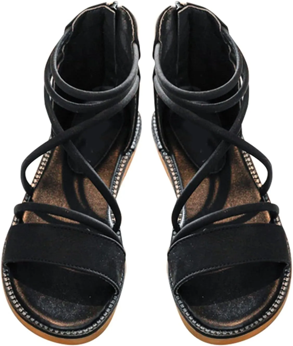 Kids Little Girls Wedge Flatform Toddler Open Toe Gladiator Strappy Sandal Low Heels Shoe With Zipper