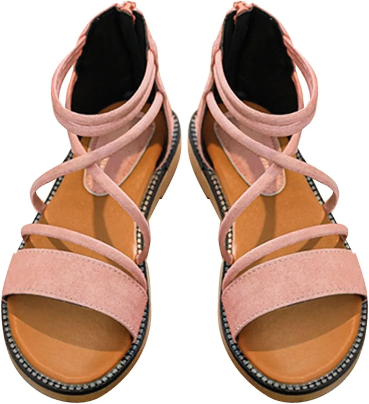 Kids Little Girls Wedge Flatform Toddler Open Toe Gladiator Strappy Sandal Low Heels Shoe With Zipper