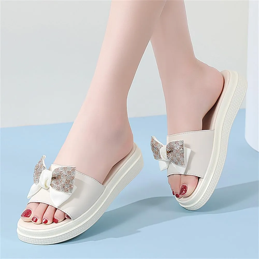 Ladies Platform Sandals - Casual Fashion Wedge Summer Beach Shoes - Comfortable Lightweight Slippers - Z Shape Ladies Rhinestone Wedge Sandals