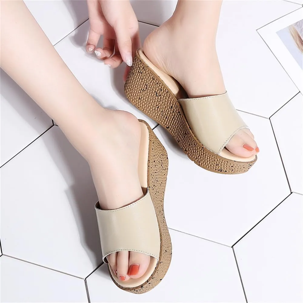 Ladies Platform Sandals - Casual Fashion Wedge Summer Beach Shoes - Comfortable Lightweight Slippers - Z Shape Ladies Rhinestone Wedge Sandals