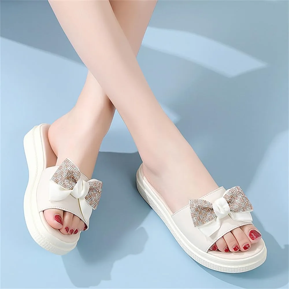 Ladies Platform Sandals - Casual Fashion Wedge Summer Beach Shoes - Comfortable Lightweight Slippers - Z Shape Ladies Rhinestone Wedge Sandals