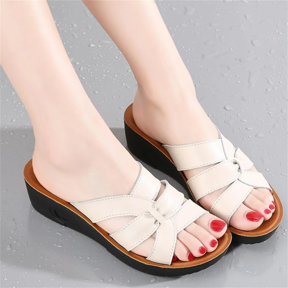 Ladies Platform Sandals - Casual Fashion Wedge Summer Beach Shoes - Comfortable Lightweight Slippers - Z Shape Ladies Rhinestone Wedge Sandals
