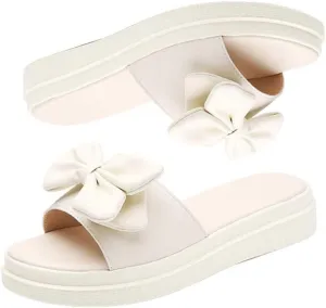 Ladies Platform Sandals - Casual Fashion Wedge Summer Beach Shoes - Comfortable Lightweight Slippers - Z Shape Ladies Rhinestone Wedge Sandals