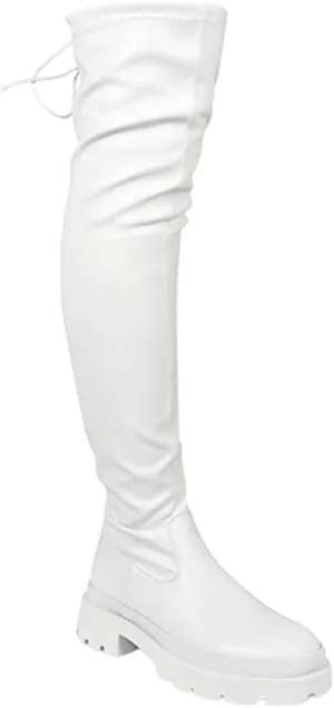 Liliana Women's Over The Knee Thigh High Boots Long Stretch Chunky Lug Sole Fall Boots
