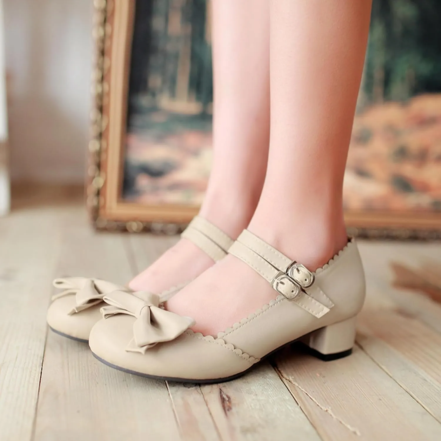 Lovely Bowknot Ankle Strap Mary Jane Princess Shoes