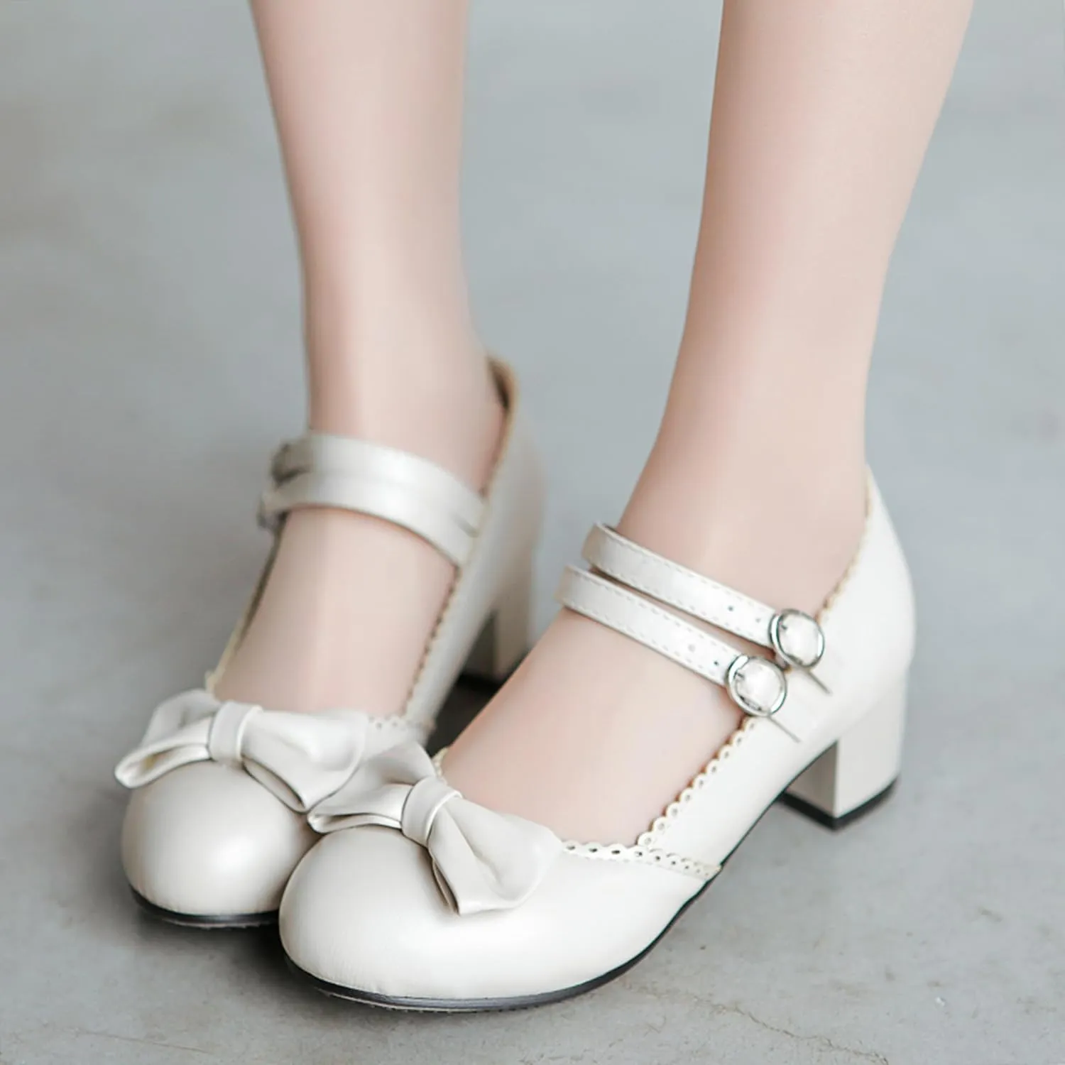 Lovely Bowknot Ankle Strap Mary Jane Princess Shoes