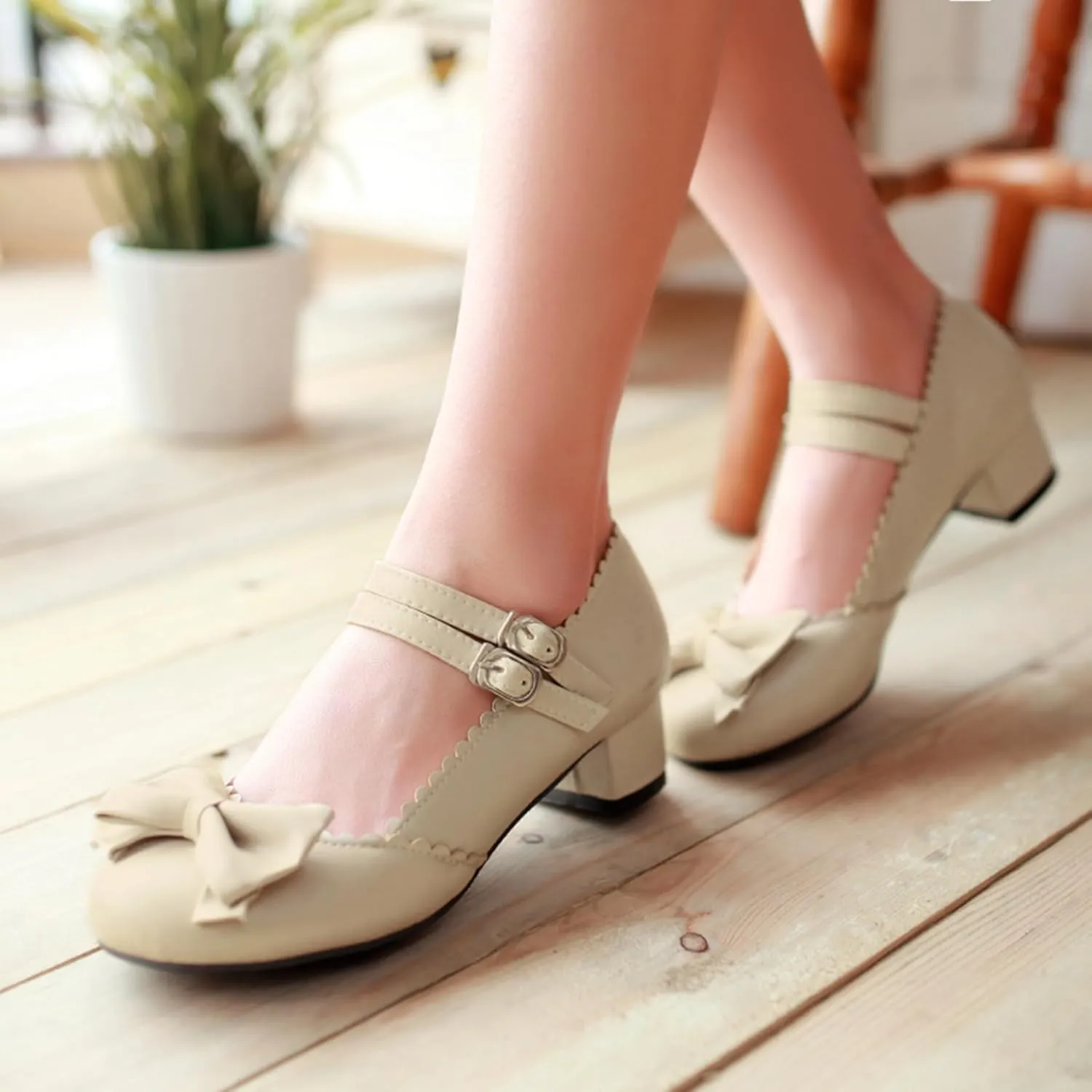 Lovely Bowknot Ankle Strap Mary Jane Princess Shoes