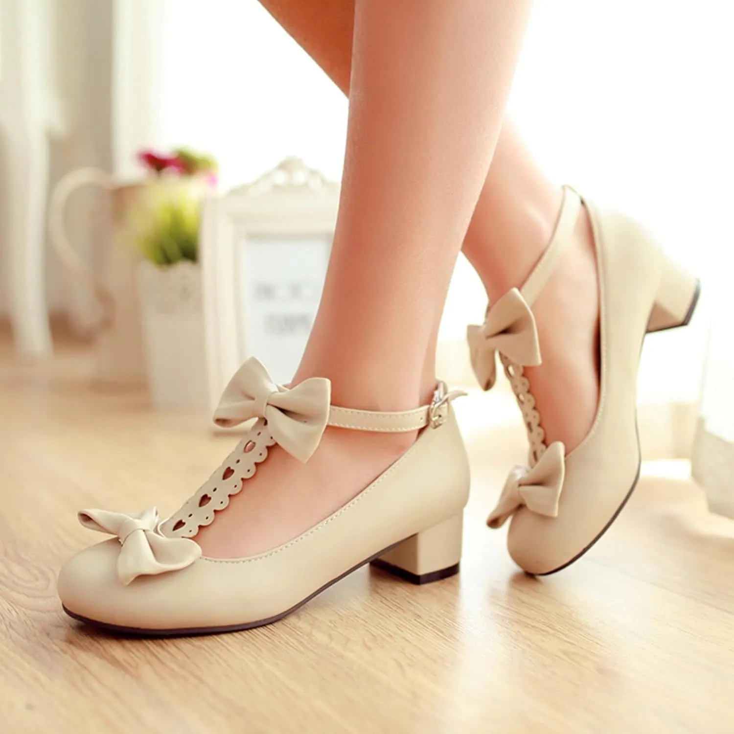 Lovely Bowknot Ankle Strap Mary Jane Princess Shoes