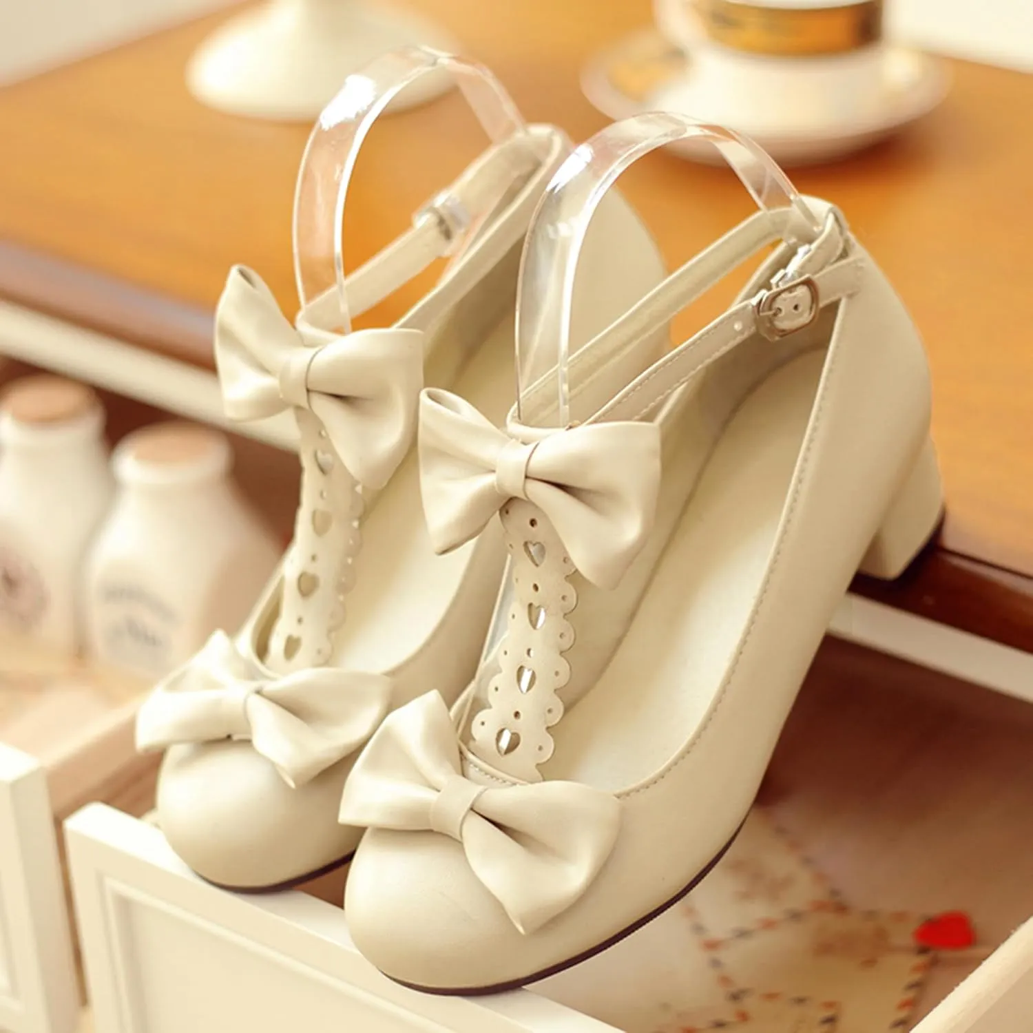 Lovely Bowknot Ankle Strap Mary Jane Princess Shoes
