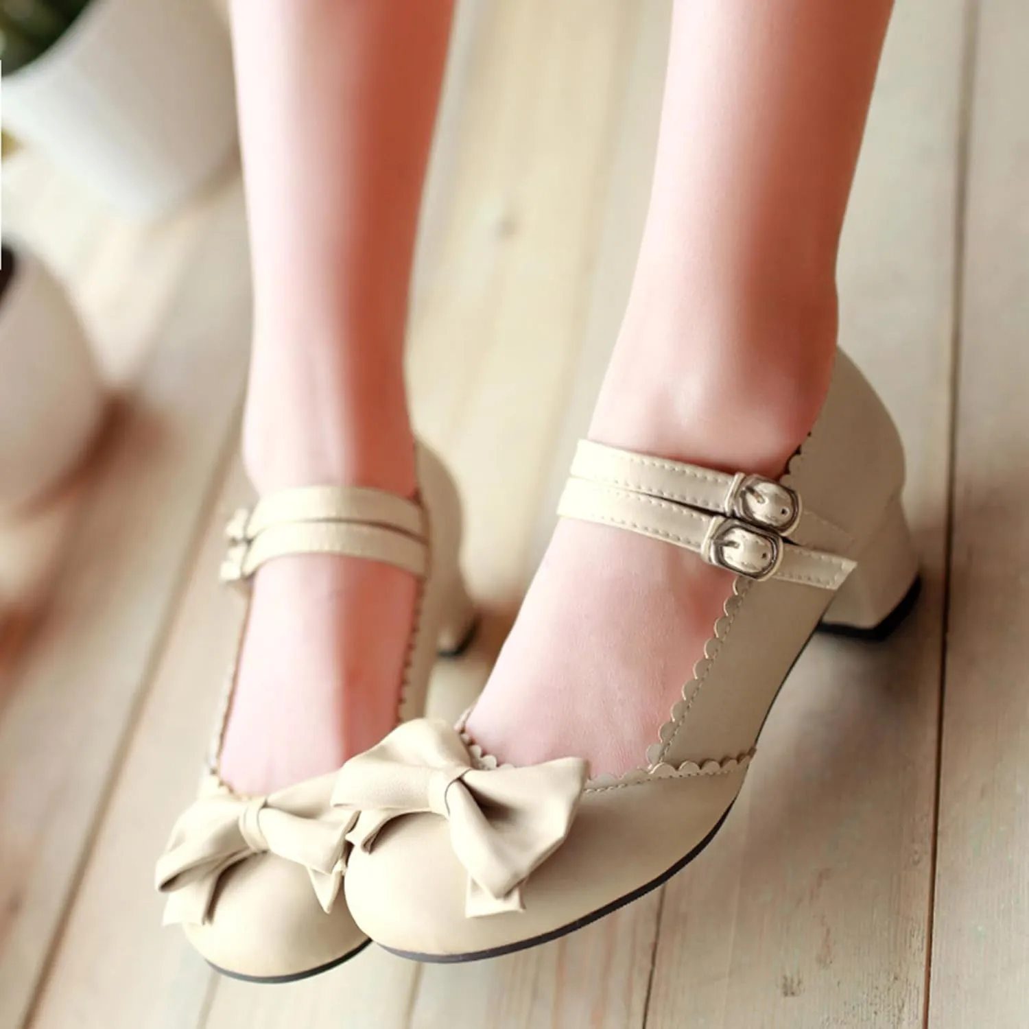 Lovely Bowknot Ankle Strap Mary Jane Princess Shoes