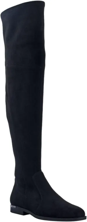 Marc Fisher Womens Renn Faux Suede Tall Over-The-Knee Boots Black 6 Medium (B,M)