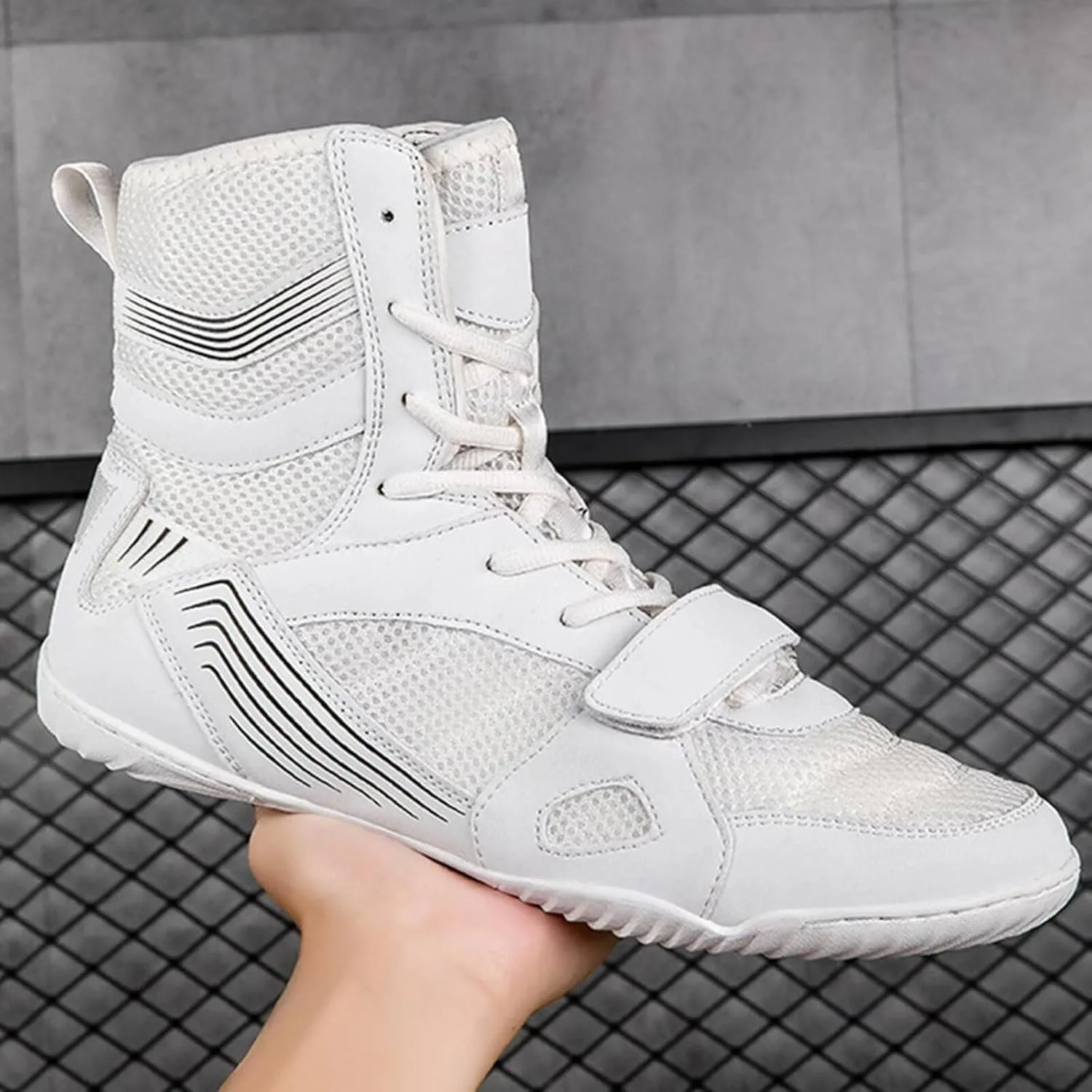 Men's Wrestling Boxing Shoes Breathable Wrestling Shoes Training Shoe for Adult Non Slip Fitness Sneakers High Top Fitness Sneakers