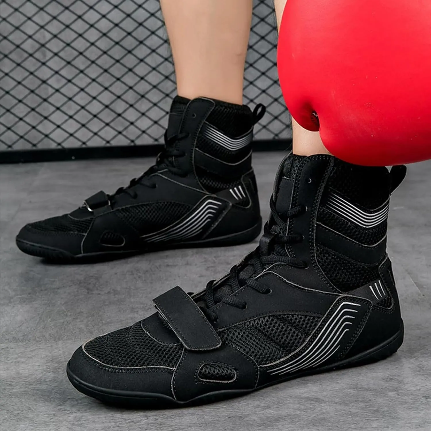 Men's Wrestling Boxing Shoes Breathable Wrestling Shoes Training Shoe for Adult Non Slip Fitness Sneakers High Top Fitness Sneakers