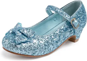 Miamooi Toddler Little Girl Dress Shoes Princess Flats Low Heels Flower Mary Jane for Kids Wedding Party Girls Birthday Dress Shoes