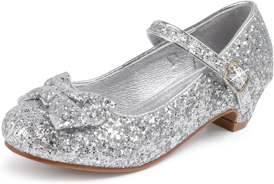 Miamooi Toddler Little Girl Dress Shoes Princess Flats Low Heels Flower Mary Jane for Kids Wedding Party Girls Birthday Dress Shoes