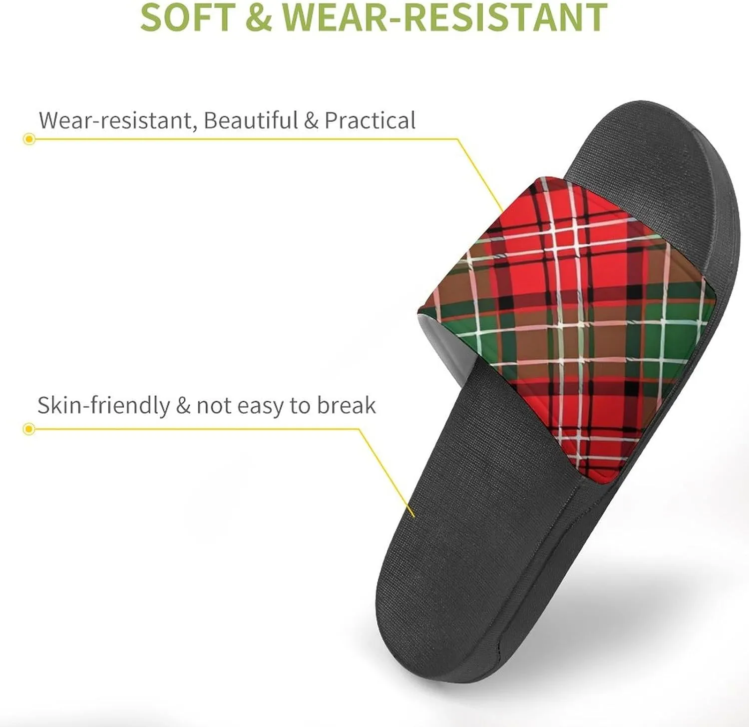 Plaid PVC Sandals Man's Womens Casual Slippers House Lightweight Loafers Comfortable Wear Beach Open Toe
