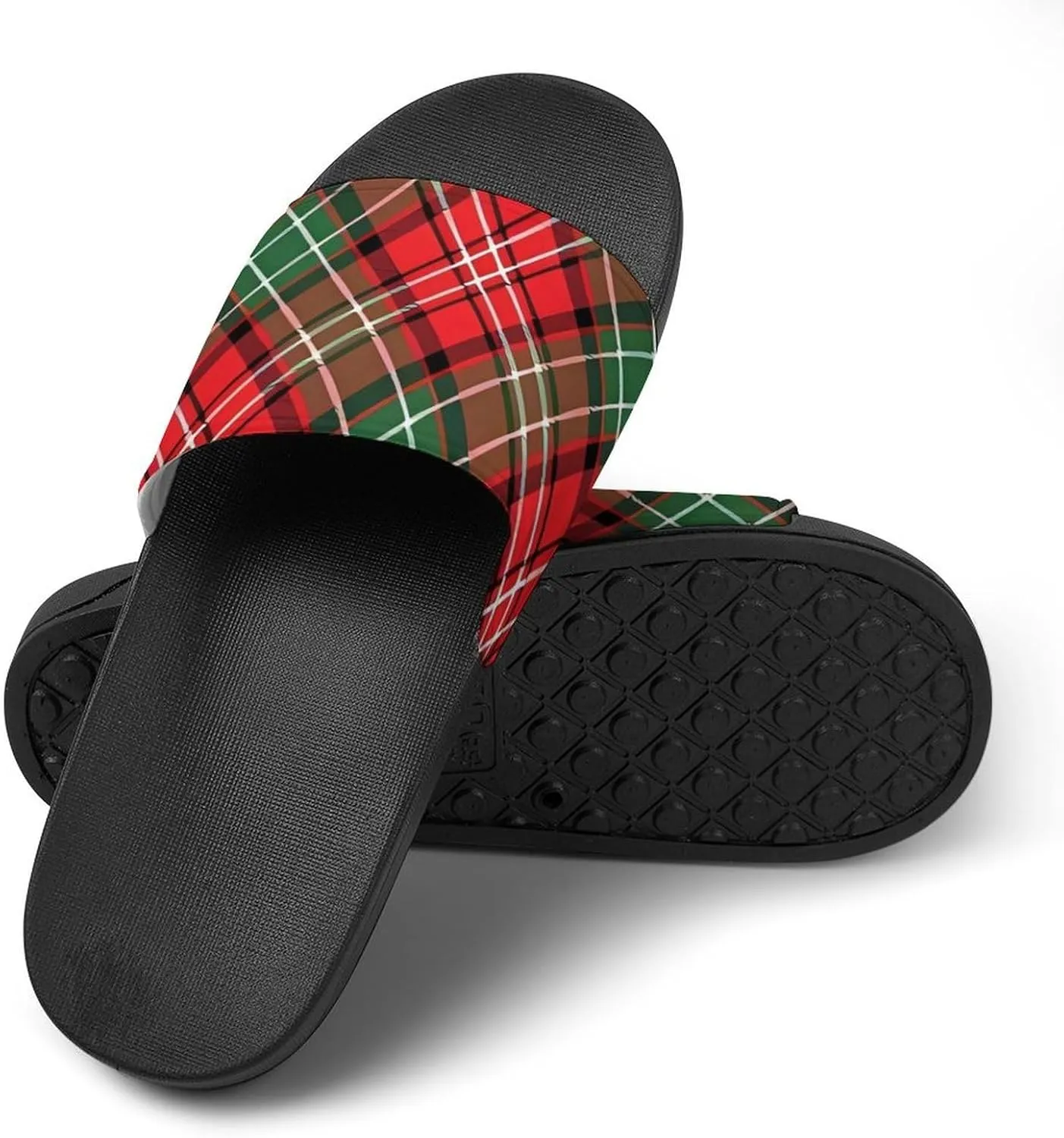 Plaid PVC Sandals Man's Womens Casual Slippers House Lightweight Loafers Comfortable Wear Beach Open Toe