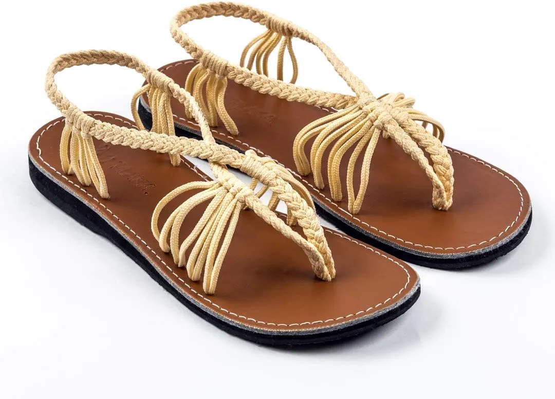 Plaka Seashell Comfortable Womens Sandals | Strappy Sandals for Women Dressy Style Perfect for Beach Walk and Poolside
