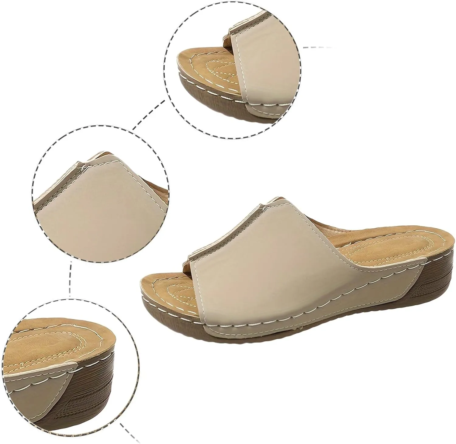 Platform Sandals for Women Wide Width Minimalist Peep Toe Slip On Summer Casual Shoes Womens Shoes