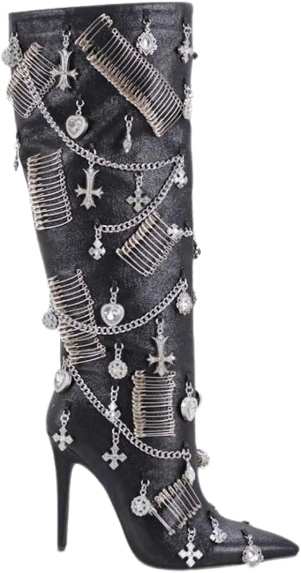 Punk Funk Embellished Calf/Knee Boots!