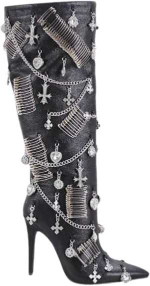 Punk Funk Embellished Calf/Knee Boots!