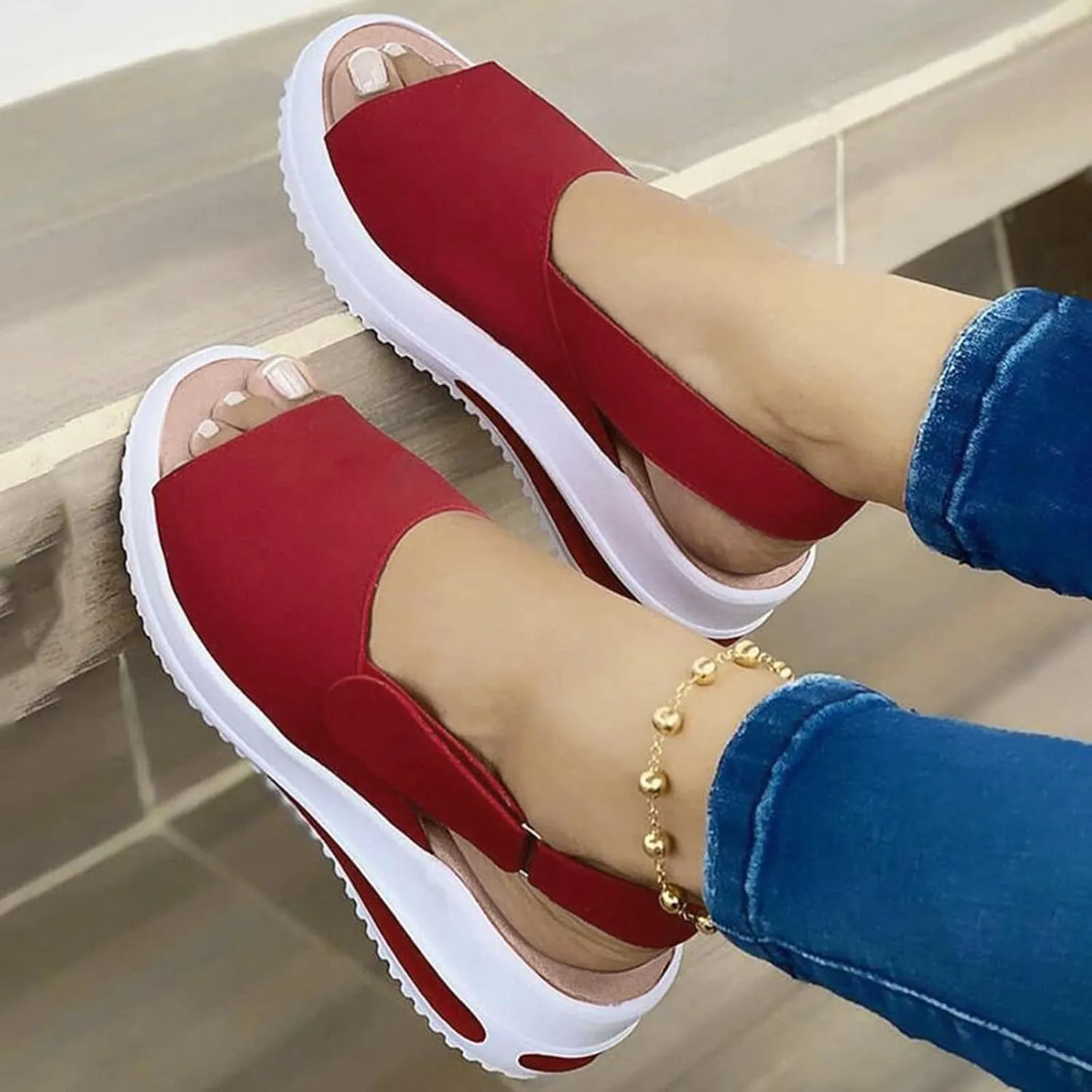 Sandals Women Comfortable, Sandals for Women Causal Peep Toe Platform Sandals Summer Shoes Wedges Flip Flops