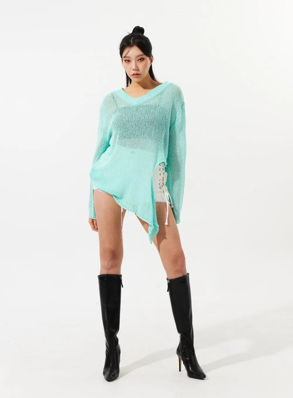 Side Lace-Up Shorts IM309