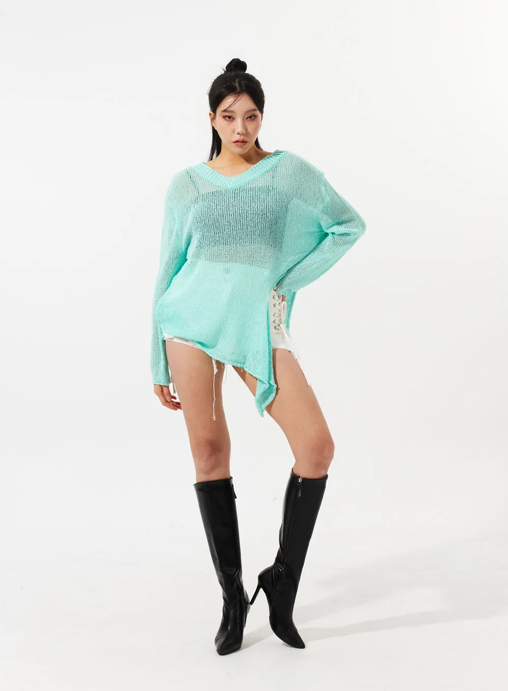 Side Lace-Up Shorts IM309