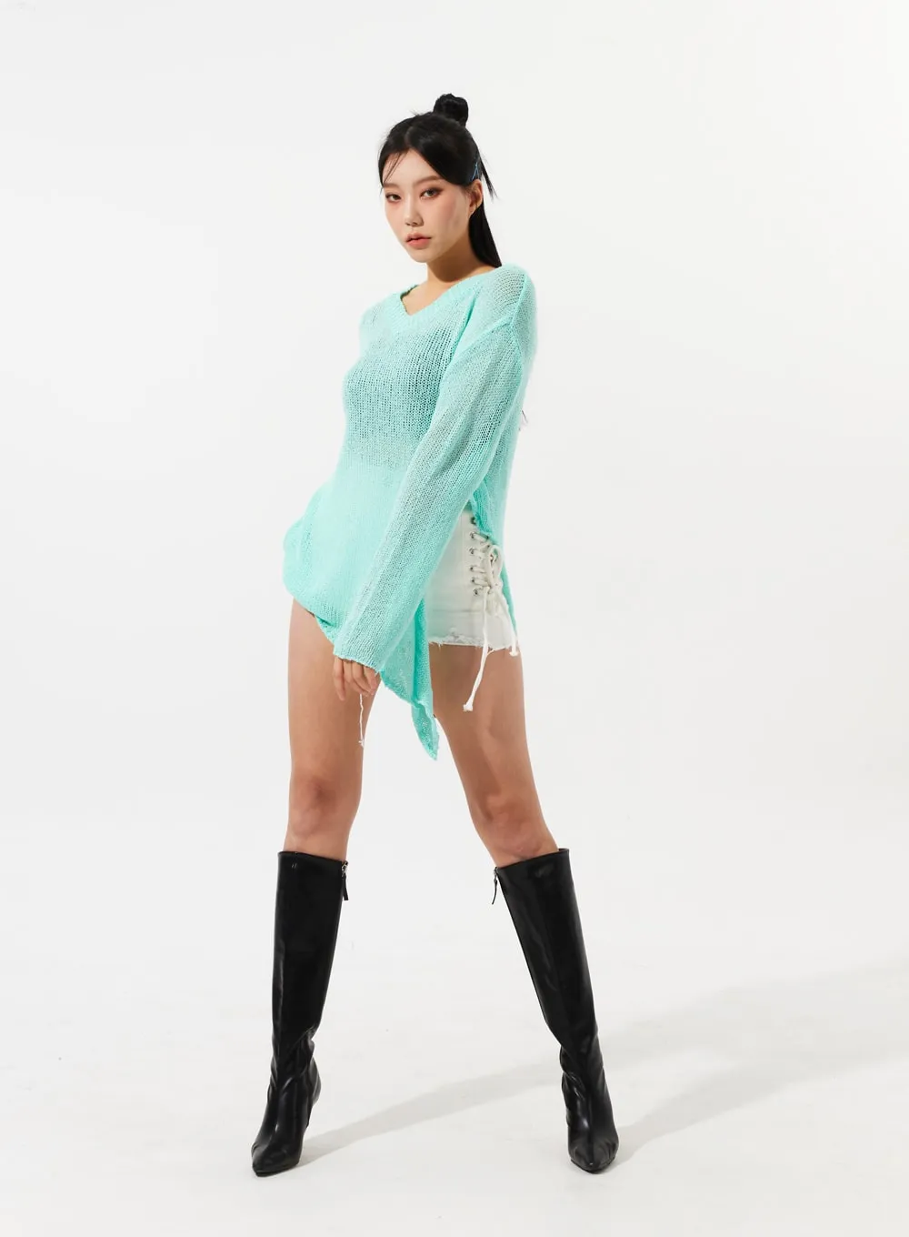 Side Lace-Up Shorts IM309