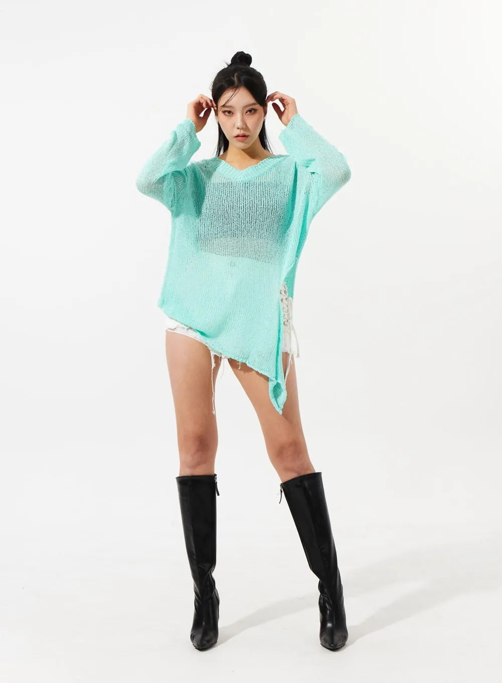 Side Lace-Up Shorts IM309