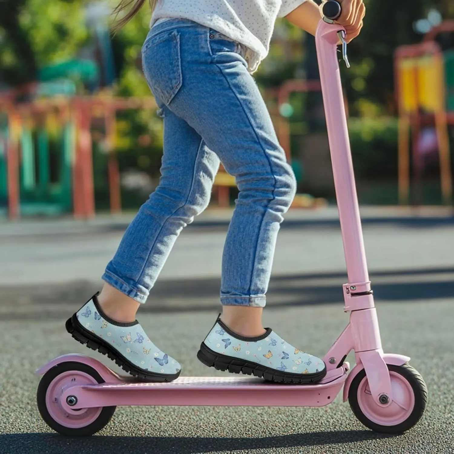 Skateboard Shoes for Boys Girls,Children's EVA Sole Low-Top Elastic Sneakers Slip On Flats Sneakers,Size 11 to 15