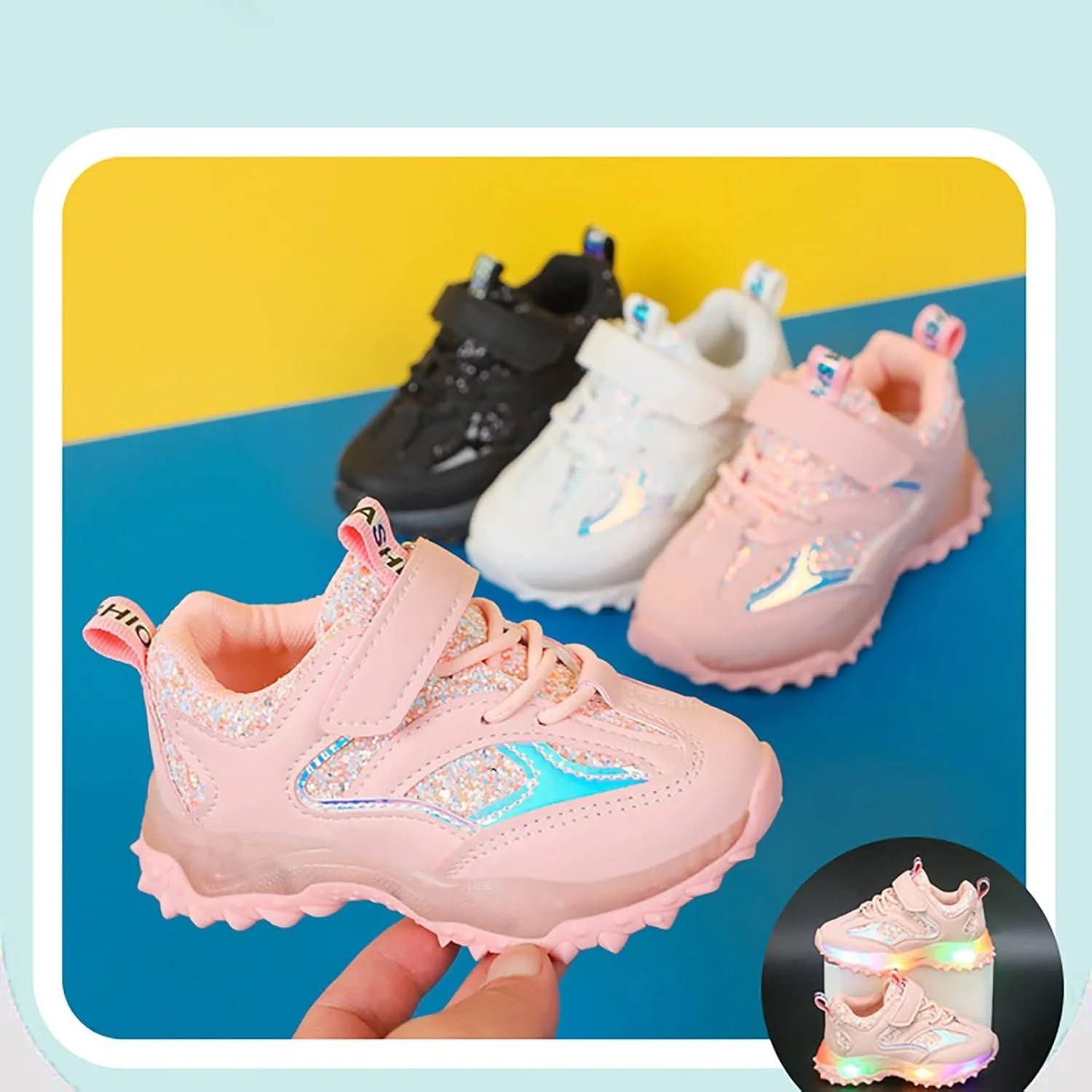 Slip On Light Up Boys and Girls Sneakers Kids Lightweight Athletic Light Up Shoes Tennis Shoes for Toddler Boys