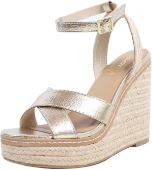 Soda Women's Criss Cross Ankle Strap Espadrille Platform Wedge Sandals