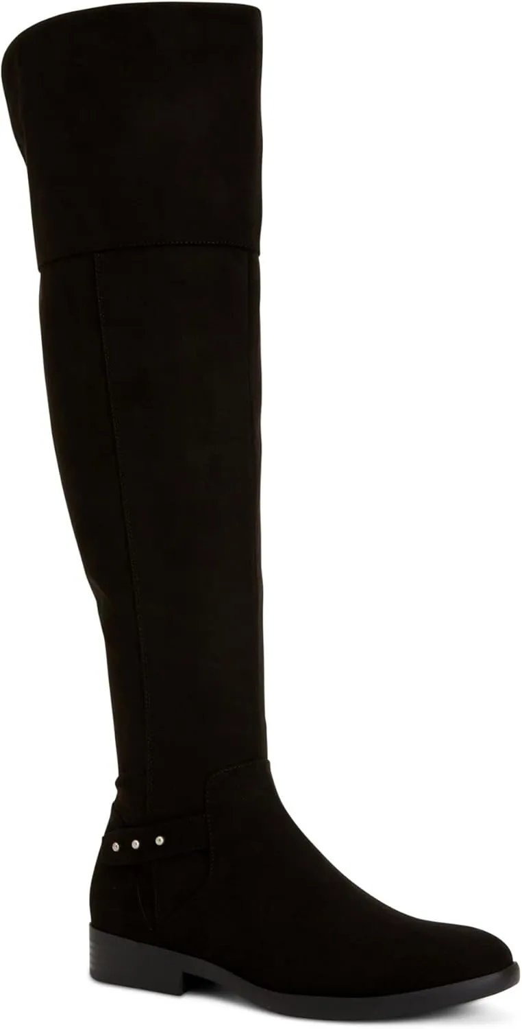 Style & Co. Womens Lessah Faux Suede Knee-High Boots Black 7.5 Medium (B,M)