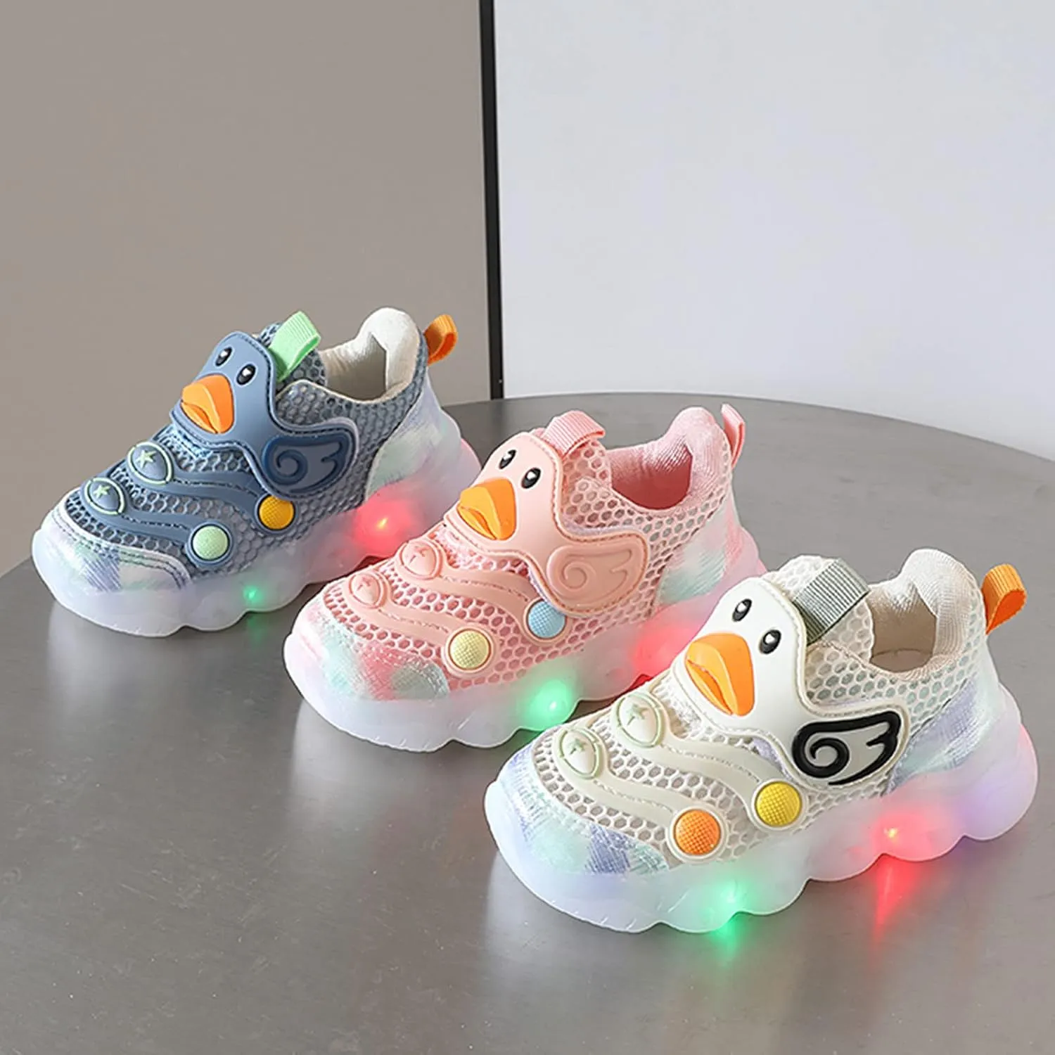 Toddler Boy Light Up Sneakers with Laces Baby Boys Sport Shoes Kids Outdoor Tennis Running Breathable Shoes
