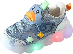 Toddler Boy Light Up Sneakers with Laces Baby Boys Sport Shoes Kids Outdoor Tennis Running Breathable Shoes