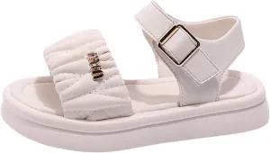 Toddler Kids Girl Wedge Sandals Soft Rubber Platform Open Toe Solid Color Soft Rubber Sole Dress Water Shoes