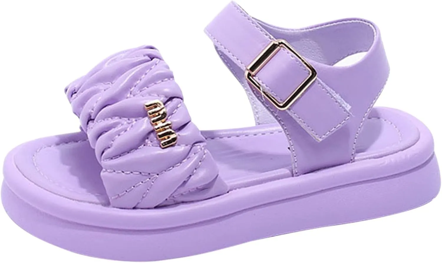 Toddler Kids Girl Wedge Sandals Soft Rubber Platform Open Toe Solid Color Soft Rubber Sole Dress Water Shoes