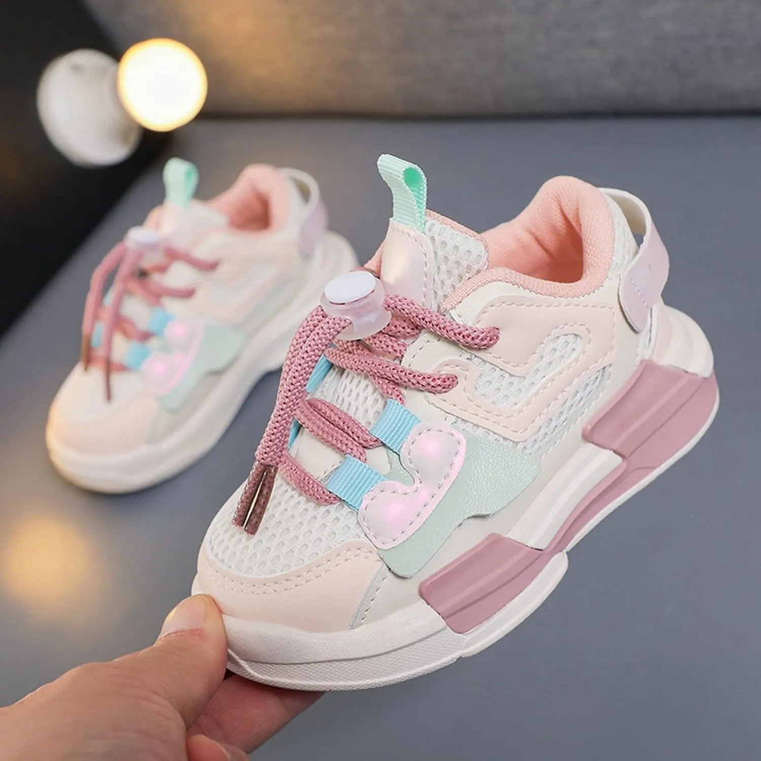 Toddler Mesh Breathable Sneaker Lace-Up Baby Infant First Walking Sport Shoes Baby Boys Outdoor Non Slip Fashion Shoes