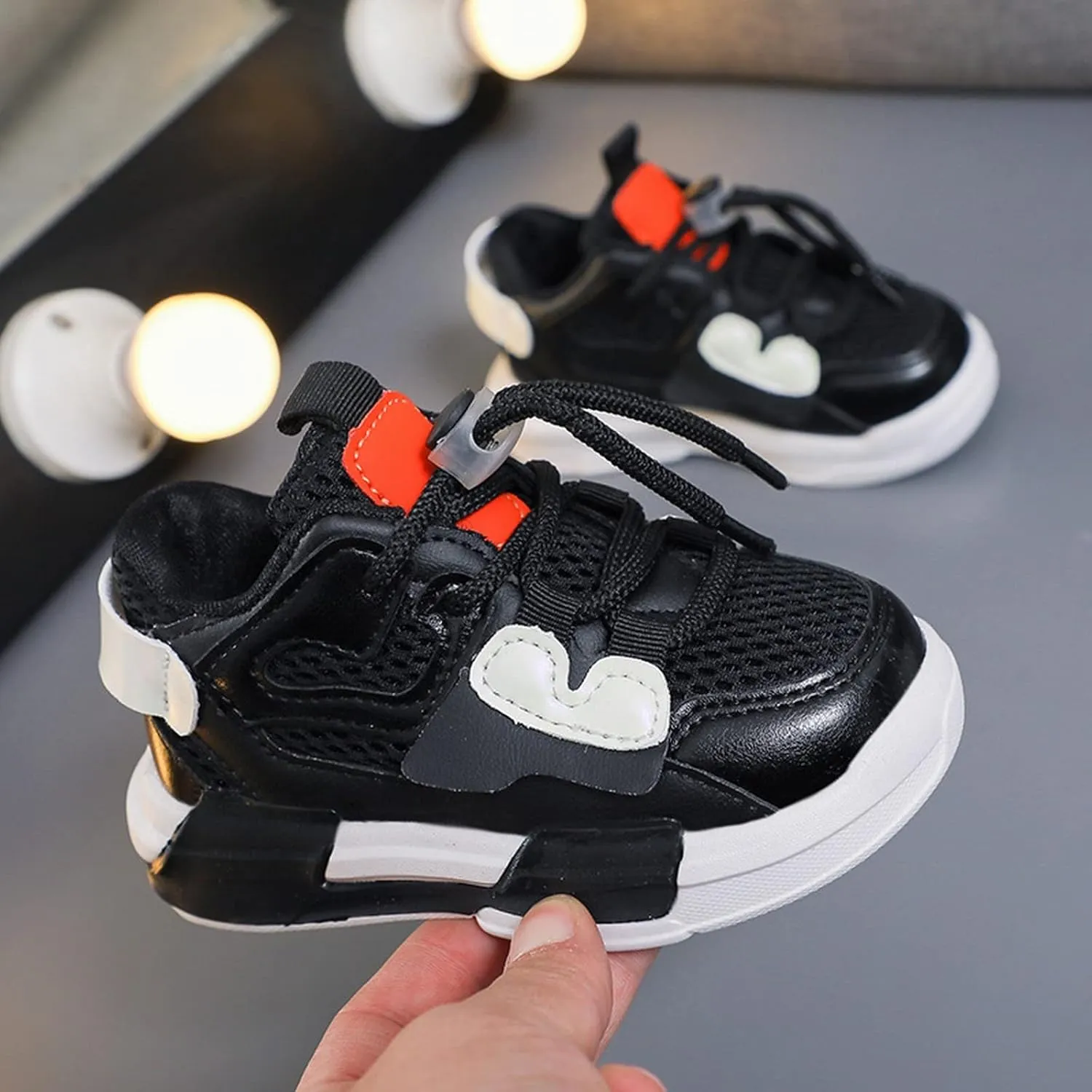 Toddler Mesh Breathable Sneaker Lace-Up Baby Infant First Walking Sport Shoes Baby Boys Outdoor Non Slip Fashion Shoes