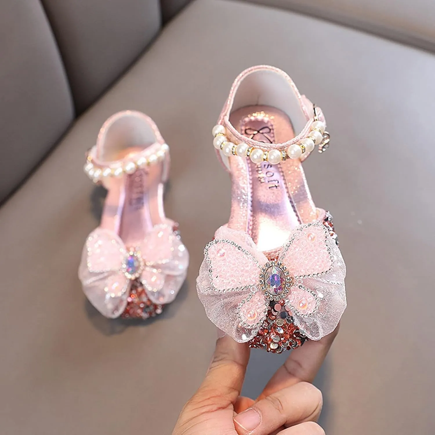 Toddler Sports Sneakers Fashion Autumn Toddler and Girls Casual Shoes Leather Dance Performance Shoes Round Toe