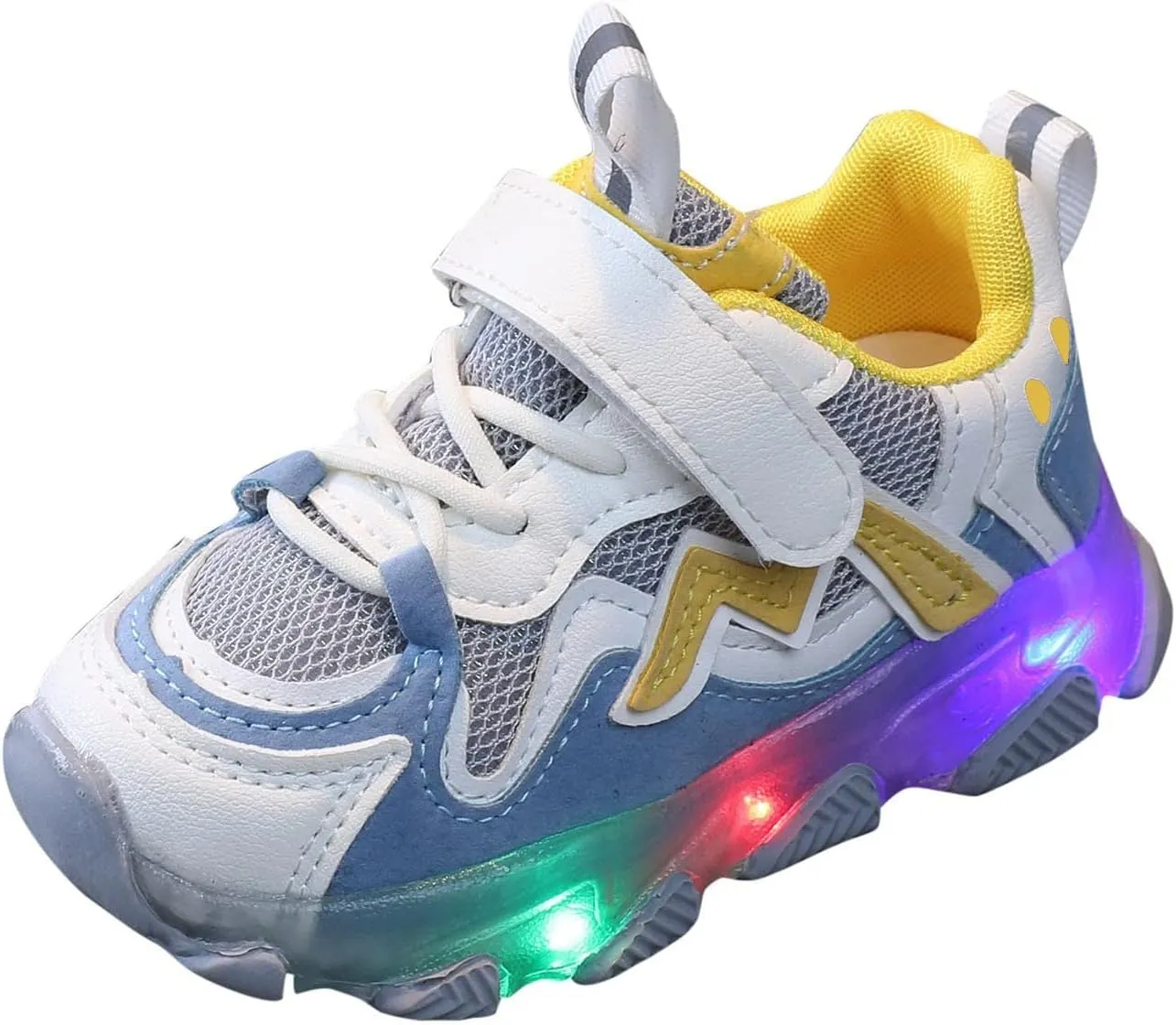 Toddler Tennis Breathable Cozy Sneaker with Lights Baby Girls Boys Led Mesh Flat Shoes Running Lightweight Sport Shoes