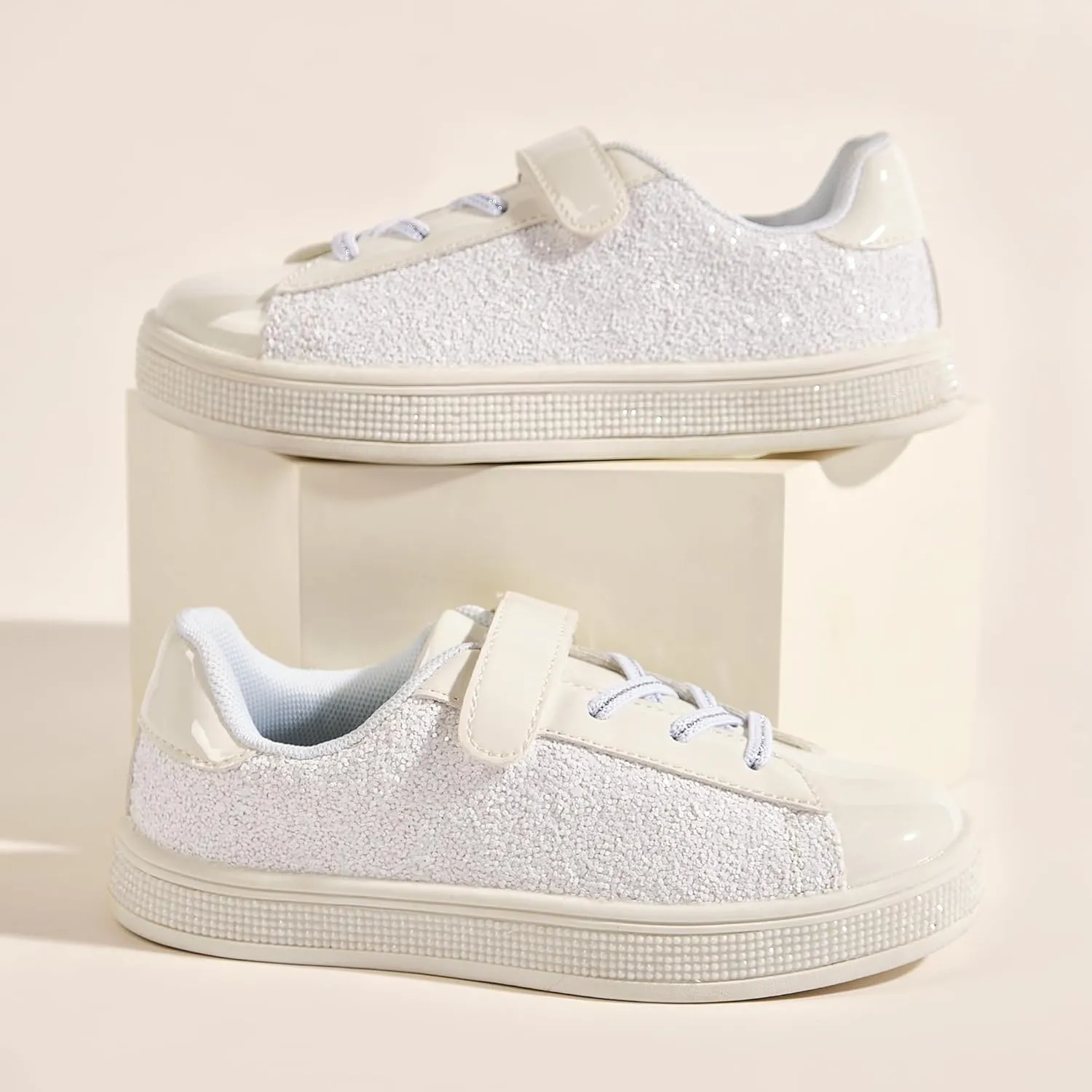 UUBARIS Girl's Glitter Tennis Sneakers - Fashion Sparkly Princess Shoes with Bling Walking Sneakers Sequin Design