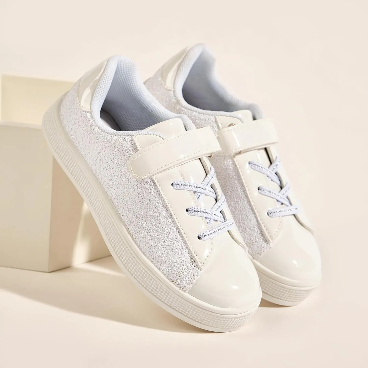 UUBARIS Girl's Glitter Tennis Sneakers - Fashion Sparkly Princess Shoes with Bling Walking Sneakers Sequin Design