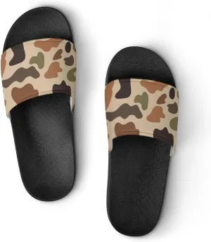 Vintage Camouflage PVC Sandals Mens Womans Casual Slippers House Lightweight Loafers Comfortable Wear Beach