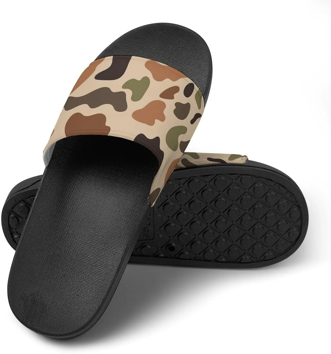 Vintage Camouflage PVC Sandals Mens Womans Casual Slippers House Lightweight Loafers Comfortable Wear Beach